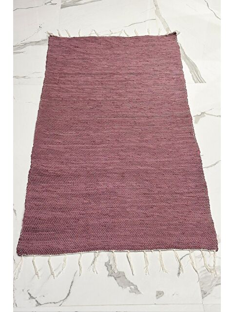 Asdiva El Yapımı Buldan Dokuma Kilim Otantik Örgü Yolluk Halı Koyu Pudra 75x135cm - S000346994-7152