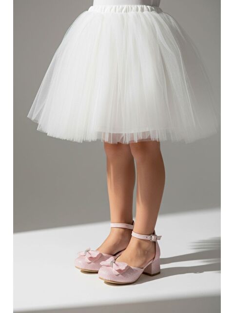 GÖRKEM BEBE AYAKKABI VE TEKSTİL Kız Çocuk Fiyonk Detaylı Abiye Topuklu Ayakkabı - S000502491-20020