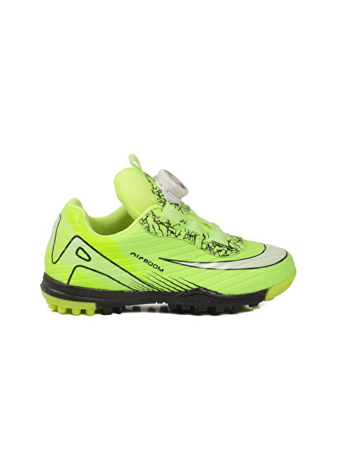 Ayakmod Yeşil Siyah Misina Bağcıklı Çocuk Halı Saha Ayakkabı 620 P