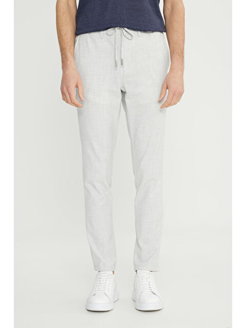 Altınyıldız Classics Erkek Taş Slim Fit Dar Kesim Beli Bağlamalı Yan Cepli Esnek Pantolon
