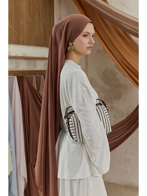 QEF Soft Line Pamuk Şal Kestane - S000513676-26413