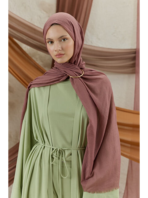 QEF Soft Line Pamuk Şal Mürdüm Eriği - S000513676-20036