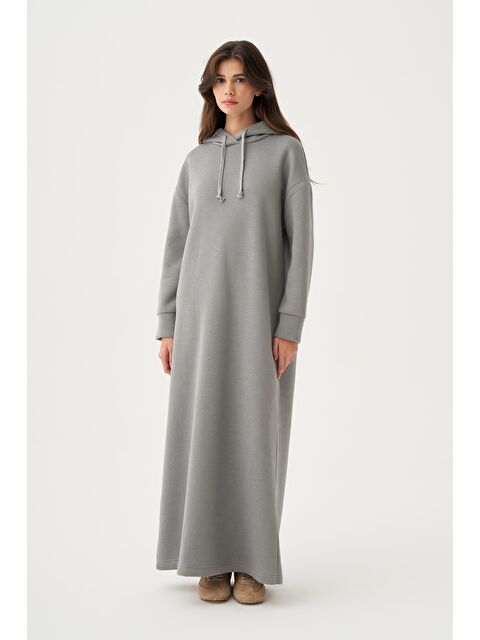 ALLDAY Gri-Kapüşonlu Basic Elbise - S000500840-20600