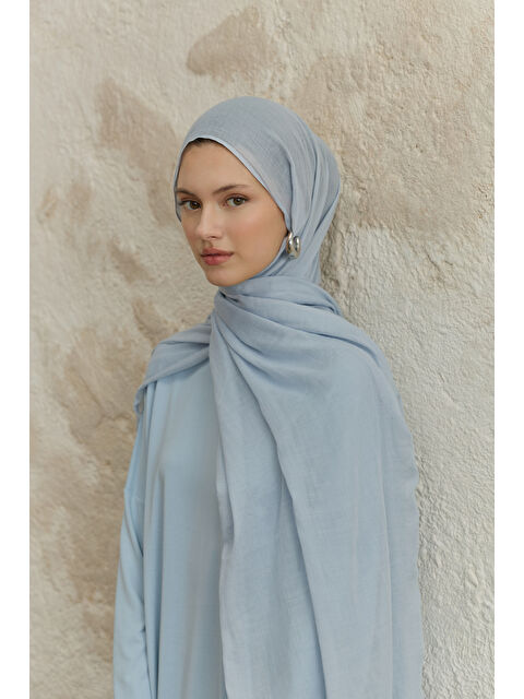 QEF Soft Line Pamuk Şal Açık Mavi - S000513676-17437