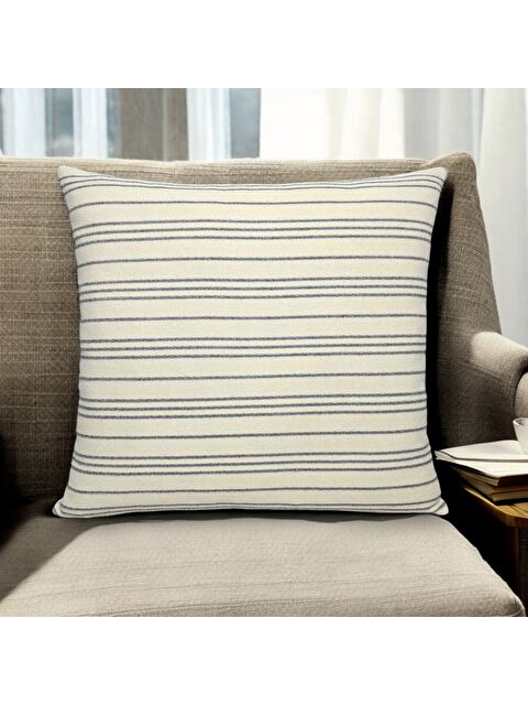 Asdiva Bohem Tarzı Keten Kumaş Çizgili Dekoratif Kırlent Kılıfı 45x45 - S000346995-19928
