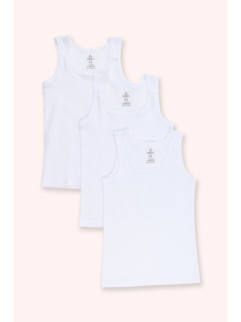 Panço Erkek Çocuk Basic Beyaz 3'lü Atlet Seti - S000525880-20063