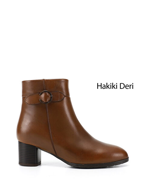 GÖNDERİ(R) Kadın KAHVERENGİ-TABA Fermuarlı Kalın Topuklu Hakiki Deri Bot - S000502493-37323