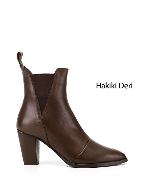GÖNDERİ(R) Kadın KAHVERENGİ Topuklu Hakiki Deri Chelsea Bot - S000502494-19413