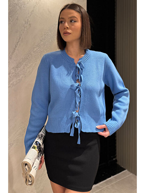 Gülseli Kadın Ön Bağlamalı Triko Ceket - S000352114-17234