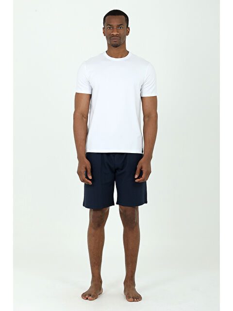 D'S damat Ds Damat Waffle Şort T-shirt Takım LACİVERT - S000532238-21164