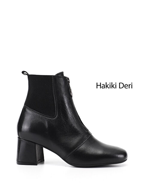 GÖNDERİ(R) Kadın SİYAH Fermuarlı Hakiki Deri Chelsea Bot - S000502496-19351