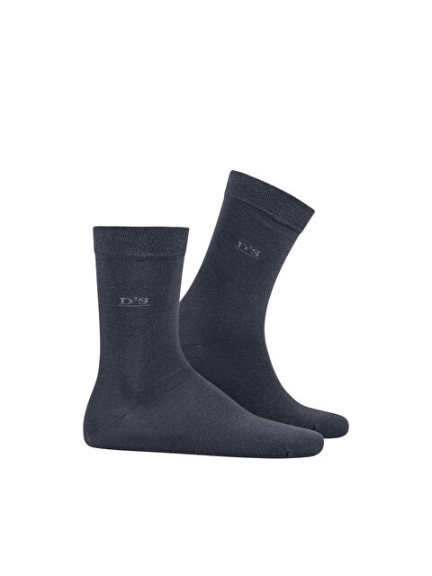 D'S damat DS Damat Erkek Pamuk Çorap Basic FÜME - S000532239-33408