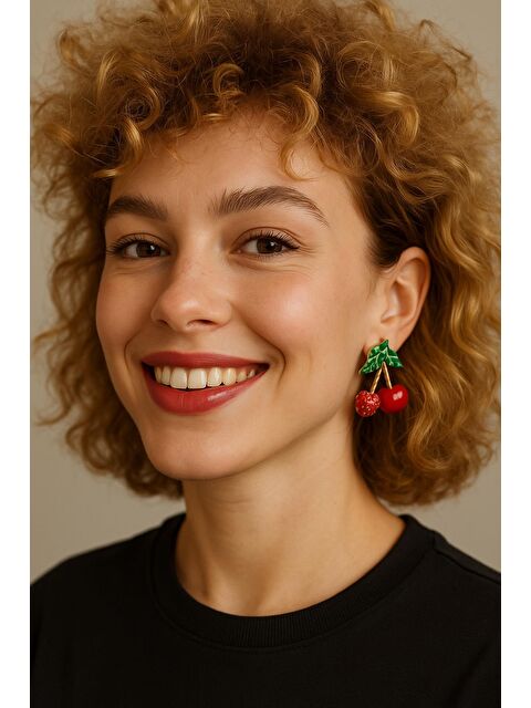 New Obsessions Taşlı Tatlı Kiraz küpe - S000393291-20045