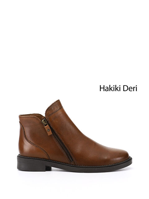 GÖNDERİ(R) Kadın KAHVERENGİ-TABA Fermuarlı Kauçuk Taban Hakiki Deri Bot - S000502499-37323