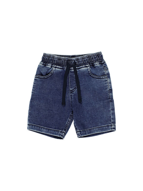 Panço Erkek Bebek Yıkamalı Lacivert Jean Şort - S000523610-21164