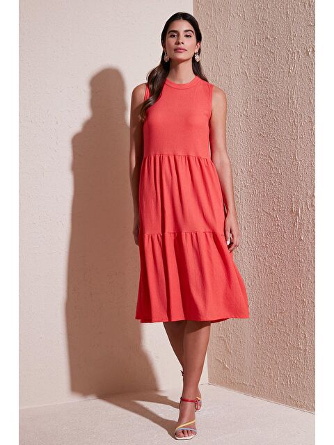 Lela Regular Fit Kolsuz Midi Kadın Elbise 5865658 - S000158028-20010