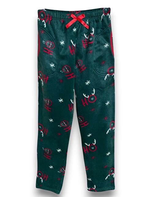 Formo Kadın Koyu Yeşil Polar Cepli Kışlık Kalın Kaliteli Pijama Altı - S000281701-19416