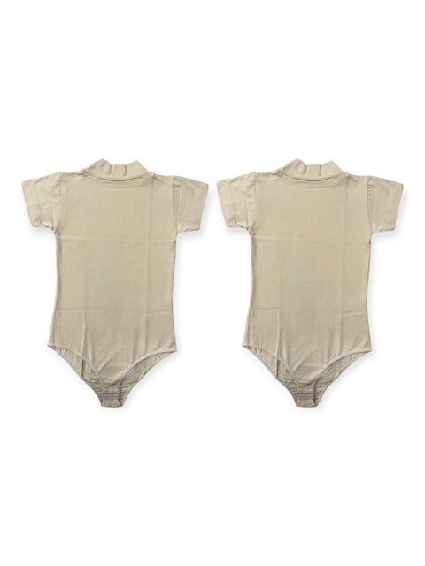 Güneş Bej Yarım Balıkçı Yaka Kısa Kol Çıtlı Badi 2'Li - S000332915-19928