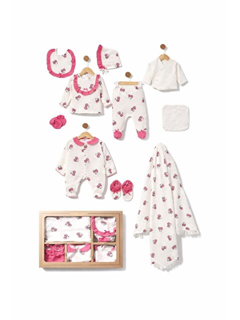 Verona Tarz Kız Bebek Müslin Kumaş 10lu Hastane Çıkış Seti Hediyelik 0-3 ay Pamuklu Yenidoğan - S000531097-37585