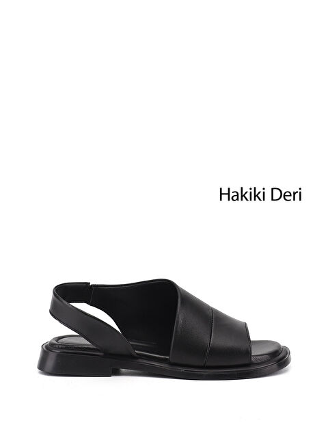 GÖNDERİ(R) Kadın SİYAH Hakiki Deri Sandalet
