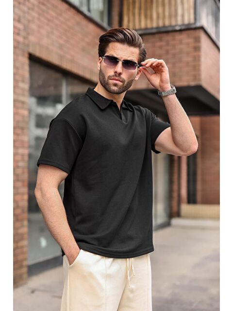 Madmext Polo Yaka Oversize Erkek Tişört E7185