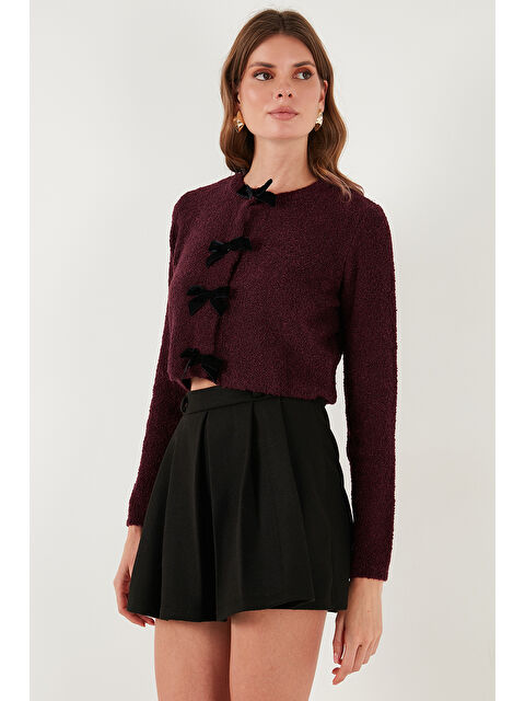 Lela Regular Fit Bisiklet Yaka Kurdele Detaylı Premium Hırka 680HI00105 - S000451017-19951