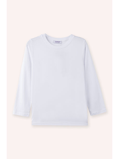 Panço Erkek Çocuk Uzun Kollu Beyaz Tişört - S000525881-20063