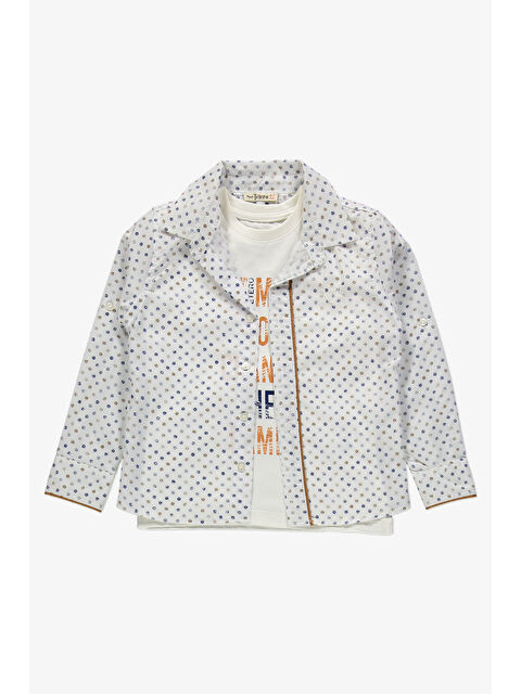 Mnk Baby & Kids Gömlek ,Pantolon ,T-Shirt Daire Desen 3Parça Erkek Çocuk Takım TTR-01YVRLK - S000388893-17365