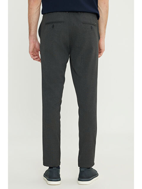 Altınyıldız Classics Erkek Antrasit Slim Fit Dar Kesim Beli Bağlamalı Yan Cepli Esnek Pantolon