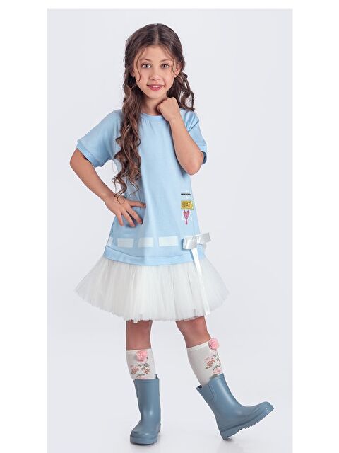 Mnk Baby & Kids Tütü Etekli Yazlık Penye Kız Çocuk Spor Elbise M00703 - S000497971-17234