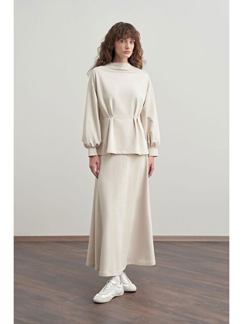 ALLDAY Taş-Yumuşak Dokulu Pile Detaylı Etekli Takım - S000501488-25636