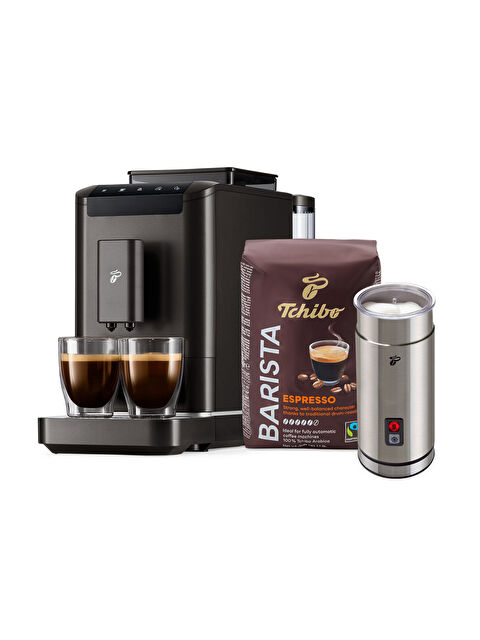 Tchibo Esperto 2 Caffè Tam Otomatik Kahve Makinesi, Granit Black & Elektrilkli Süt Köpürtücü, Paslan - S000465744-19351