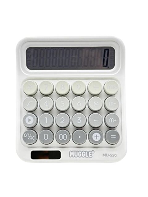 Muggle MU-550 Masaüstü 12 Haneli Pilli Hesap Makinesi Beyaz - S000370157-20063