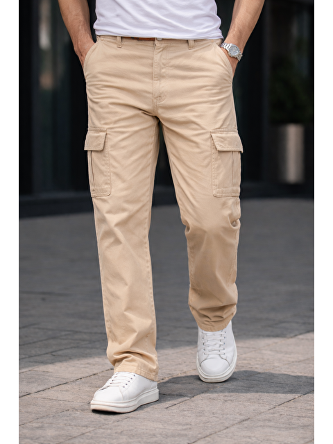 Comstar Erkek Trend Bol Paça Günlük Kargo Taş Baggy Pantolon