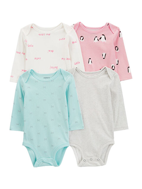 Carter's Kız Bebek Uzun Kollu Body Set 4'lü Paket - S000498163-23173