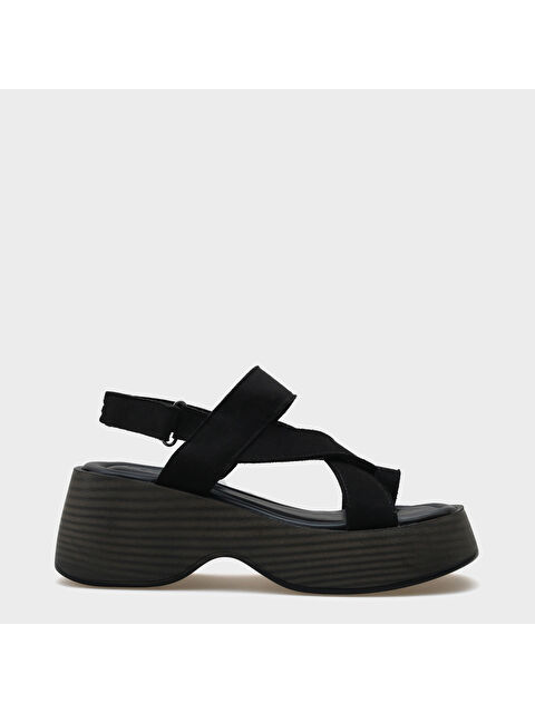 Capone Outfitters Doris Taşlı Tokalı Süet Dolgu Topuklu Kadın Terlik - S000508558-3455