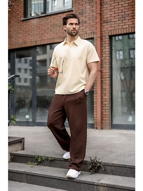 Madmext Polo Yaka Oversize Erkek Tişört E7185