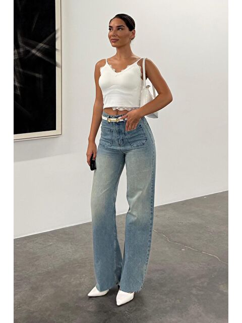 Madmext Açık Mavi Ön Cepli Kadın Jean Pantolon Mg2500 - S000426211-17437