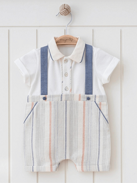 Mymio Polo Yaka Kısa Kollu Erkek Bebek Kısa Tulum