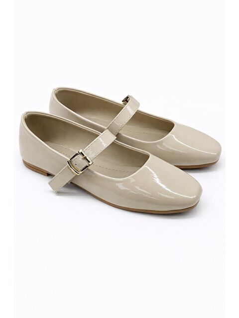 MODAFRATO SH-950 Tokalı Babet Günlük Kadın Ayakkabı Mary Jane Ev Babeti - S000497474-5199