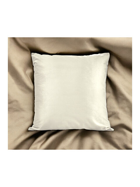 Asdiva Malcolm Kadife Dokulu Krem Kırlent Kılıfı-60x60 - S000459138-19966