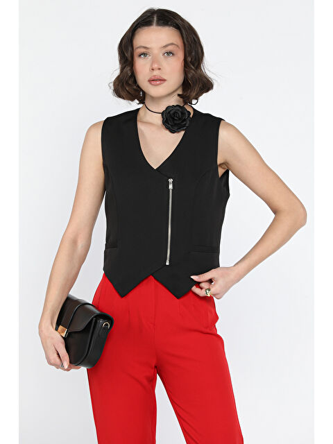 Gülseli Kadın Fermuarlı Yelek - S000361077-19351