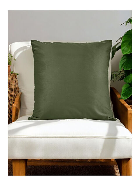 Asdiva Malcolm Kadife Dokulu Haki Kırlent Kılıfı-45x45 - S000459139-18547