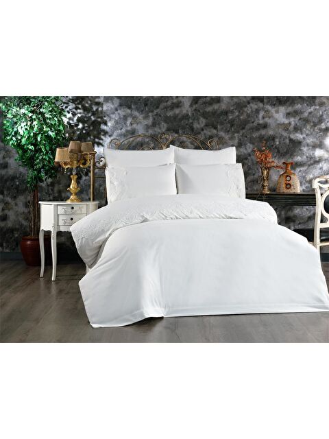 Çeyiz Diyarı Fransız Dantelli Hanzade Çeyizlik Nevresim Takımı Krem - S000486813-23173