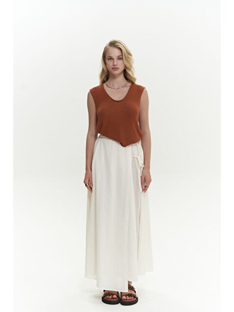 Mai Collection Peri Triko Kolsuz Kiremit Süveter - S000369775-18657