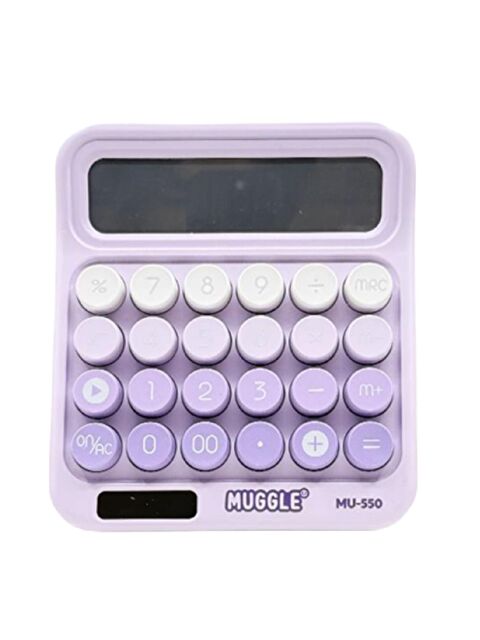 Muggle MU-550 Masaüstü 12 Haneli Pilli Hesap Makinesi Mor - S000370160-20042