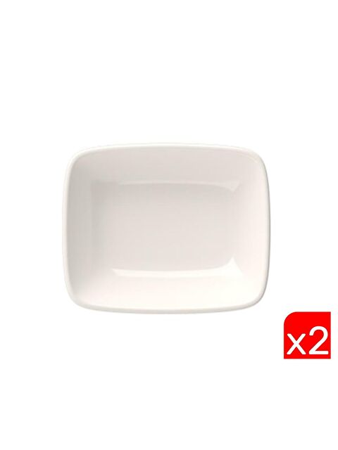 TABAK EVİ Porselen Quadro Dikdörtgen Kayık Tabak 14X9,8cm 2 li - S000486818-23173