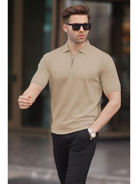 Madmext Vizon Fermuar Detaylı Polo Yaka Triko Tişört 6885 - S000206108-26429