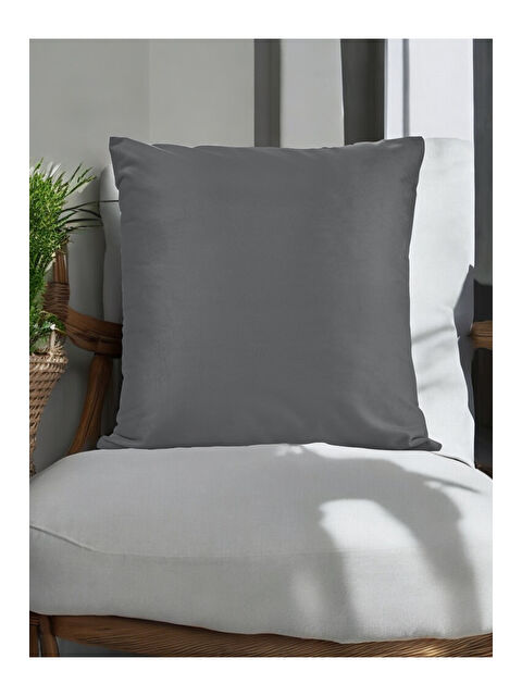 Asdiva Malcolm Kadife Dokulu Gri Kırlent Kılıfı-45x45 - S000459139-20600