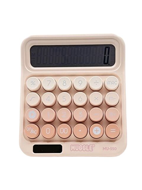 Muggle MU-550 Masaüstü 12 Haneli Pilli Hesap Makinesi Pembe - S000370161-20024